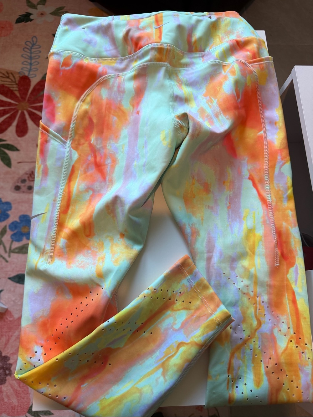 Women’s Multicolor Tie-Dye Leggings in Orange, Yellow, Mint